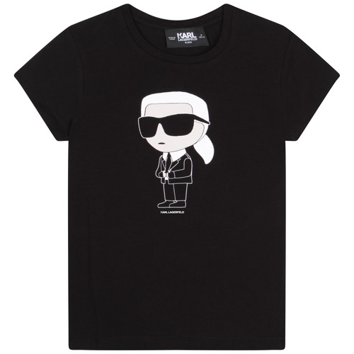 Oblačila Deklice Majice s kratkimi rokavi Karl Lagerfeld Z15418-09B-C Črna