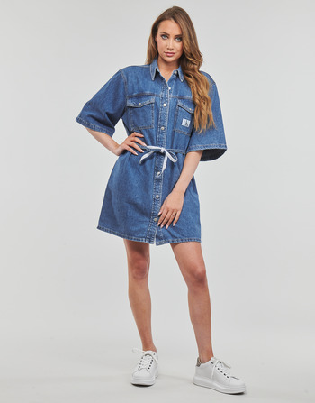 Calvin Klein Jeans UTILITY BELTED SHIRT DRESS Modra