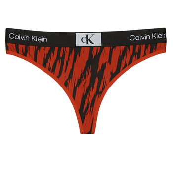 Spodnje perilo Ženske String Calvin Klein Jeans MODERN THONG Črna / Rdeča
