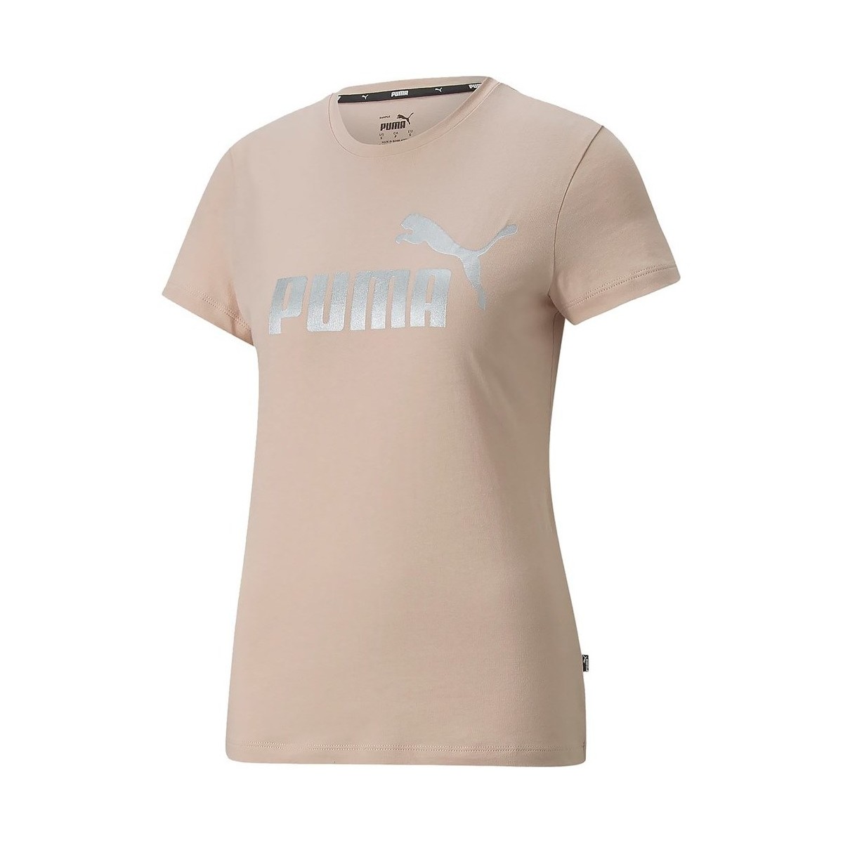 Oblačila Ženske Majice s kratkimi rokavi Puma Ess Metallic Logo Tee Bež