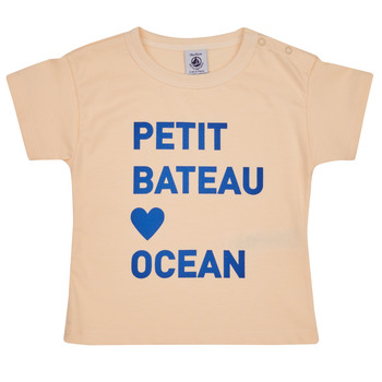 Oblačila Otroci Majice s kratkimi rokavi Petit Bateau FAON Bež / Modra