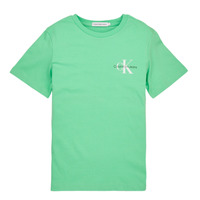 Oblačila Dečki Majice s kratkimi rokavi Calvin Klein Jeans CHEST MONOGRAM TOP Zelena