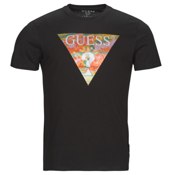 Oblačila Moški Majice s kratkimi rokavi Guess SS BSC ABSTRACT TRI LOGO TEE Črna