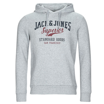 Oblačila Moški Puloverji Jack & Jones JJELOGO SWEAT HOOD Siva