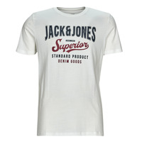 Oblačila Moški Majice s kratkimi rokavi Jack & Jones JJELOGO TEE SS O-NECK Kremno bela