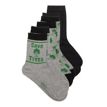 Dodatki  Dečki Nogavice DIM MI CHAUSSETTE COTON STYLE GENERATION CLIMA PACK X3 Siva / Siva / Zelena