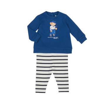 Oblačila Deklice Otroški kompleti Polo Ralph Lauren BEAR SET-SETS-LEGGING SET Bela