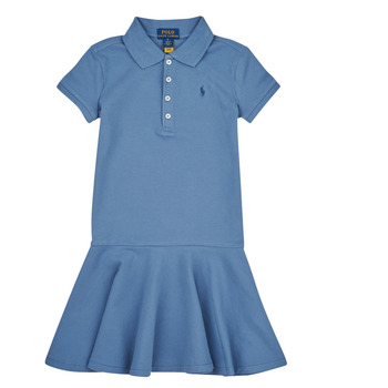 Oblačila Deklice Kratke obleke Polo Ralph Lauren SS POLO DRES-DRESSES-KNIT Modra