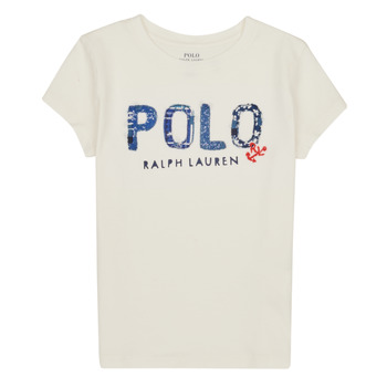 Oblačila Deklice Majice s kratkimi rokavi Polo Ralph Lauren SS POLO TEE-KNIT SHIRTS-T-SHIRT Bela