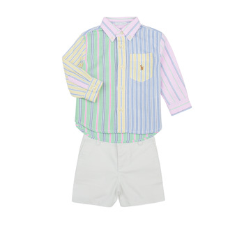 Oblačila Dečki Otroški kompleti Polo Ralph Lauren LS BD SHRT S-SETS-SHORT SET Večbarvna
