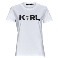 Oblačila Ženske Majice s kratkimi rokavi Karl Lagerfeld IKONIK 2.0 KARL LOGO T-SHIRT Bela