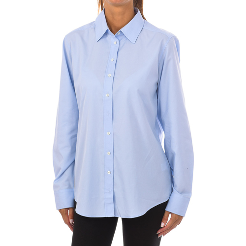 Oblačila Ženske Majice z dolgimi rokavi Van Laack 90113M-715 Modra