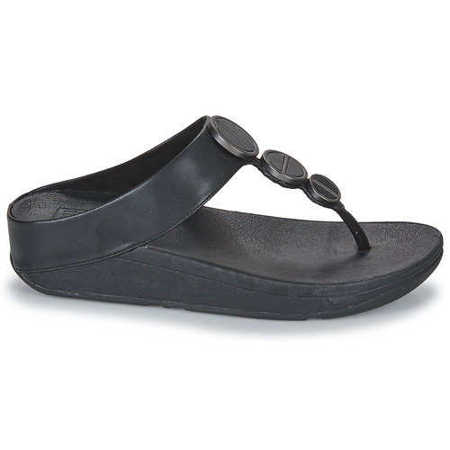 FitFlop HALO METALLIC-TRIM TOE-POST SANDALS Črna