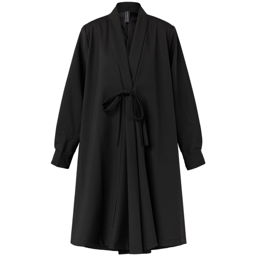 Oblačila Ženske Plašči Wendy Trendy Coat 110775 - Black Črna