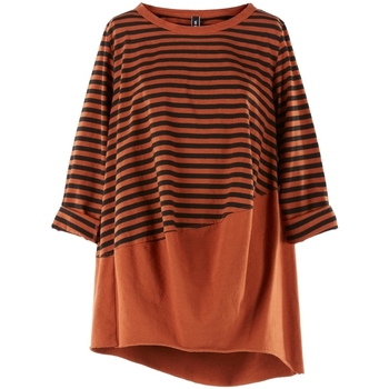 Oblačila Ženske Puloverji Wendy Trendy Top 220847 - Orange/Black Oranžna