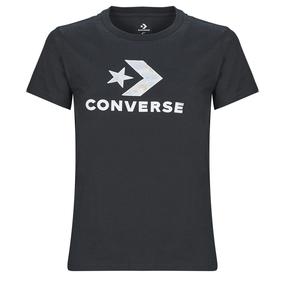 Oblačila Ženske Majice s kratkimi rokavi Converse FLORAL STAR CHEVRON Črna