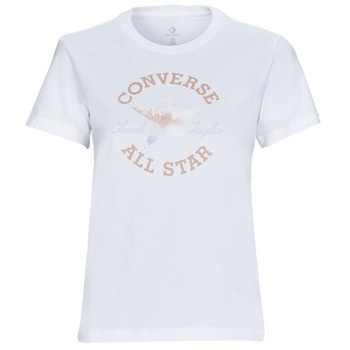 Oblačila Ženske Majice s kratkimi rokavi Converse FLORAL CHUCK TAYLOR ALL STAR PATCH Bela