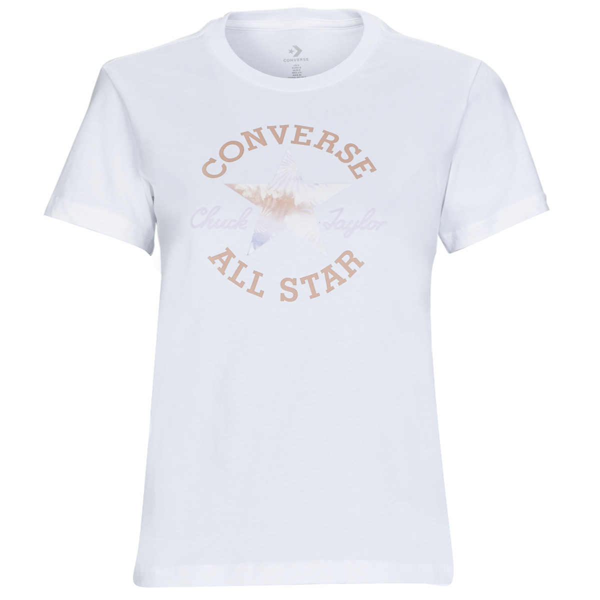 Oblačila Ženske Majice s kratkimi rokavi Converse FLORAL CHUCK TAYLOR ALL STAR PATCH Bela