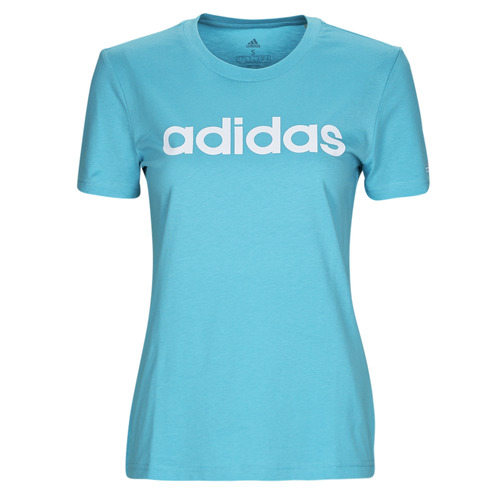 Oblačila Ženske Majice s kratkimi rokavi Adidas Sportswear LIN T Modra