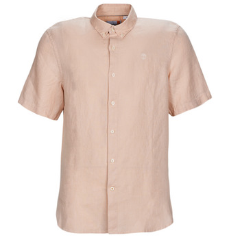 Oblačila Moški Srajce s kratkimi rokavi Timberland SS Mill River Linen Shirt Slim Rožnata