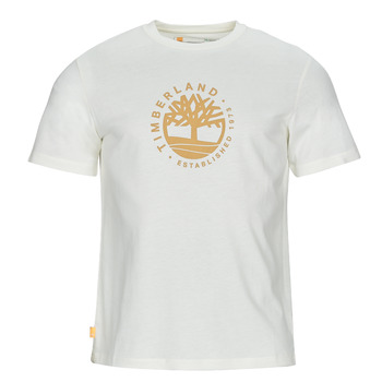 Oblačila Moški Majice s kratkimi rokavi Timberland SS Refibra Logo Graphic Tee Regular Bela