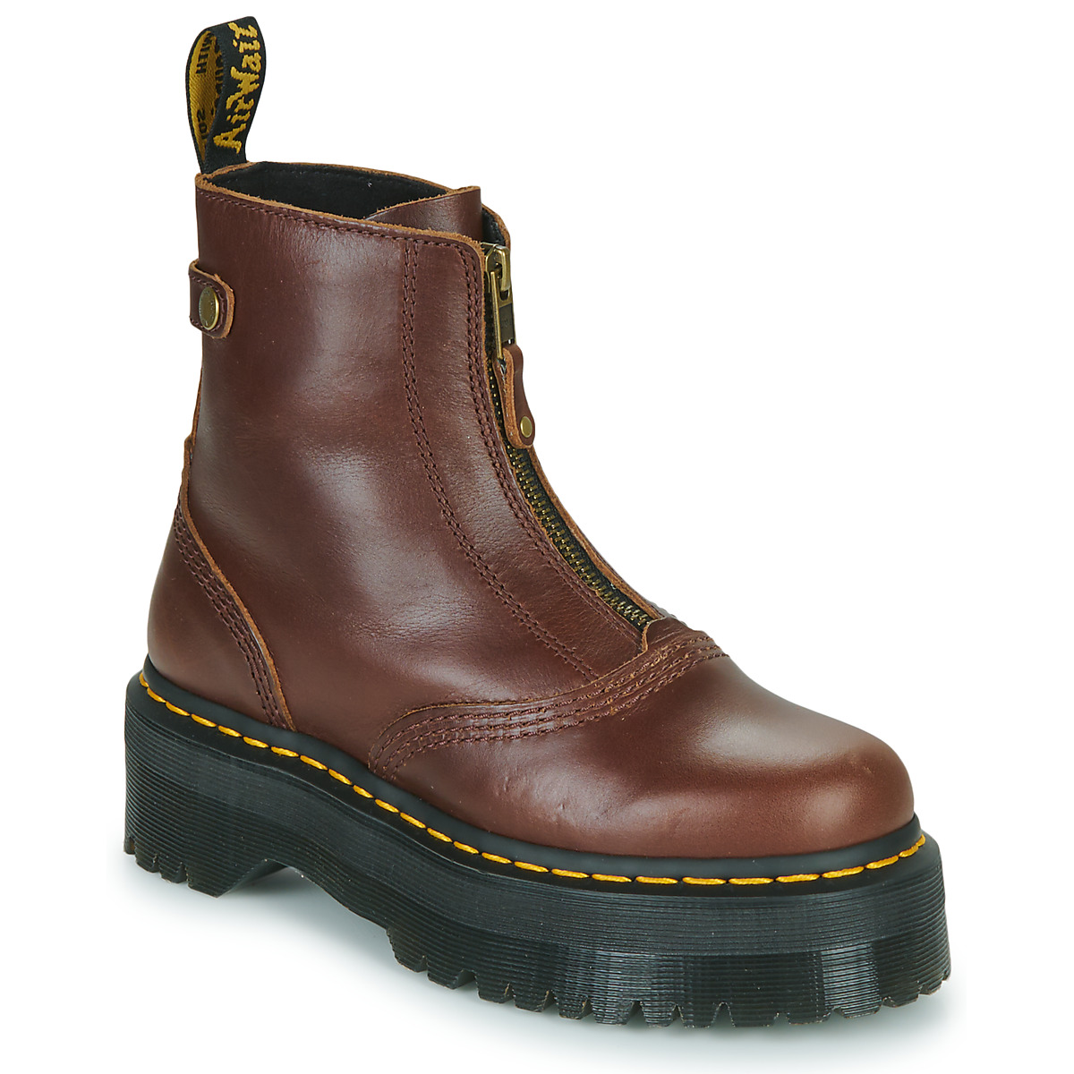 Čevlji  Ženske Polškornji Dr. Martens JETTA DARK BROWN SENDAL Kostanjeva