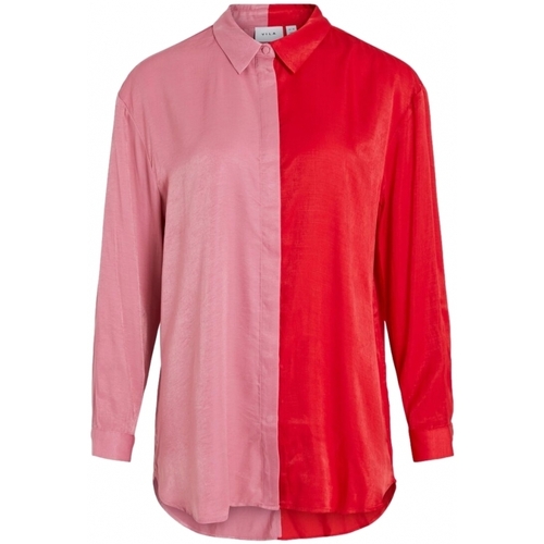 Oblačila Ženske Topi & Bluze Vila Shirt Silla L/S - Flame Scarlet Rdeča