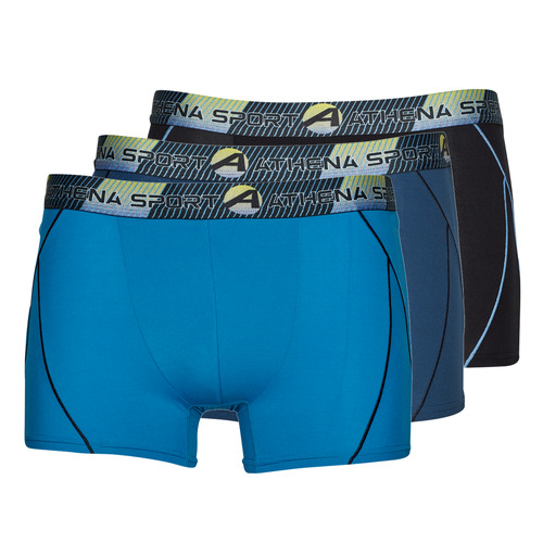 Spodnje perilo Moški Boksarice Athena BOXER TRAINING DRY PACK X3 Črna / Modra
