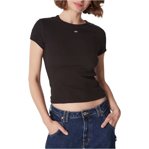 Oblačila Ženske Majice & Polo majice Tommy Jeans DW0DW14876 Črna