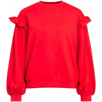 Oblačila Ženske Puloverji Vila Sweat Sif Flounce L/S - Pompeian Red Rdeča