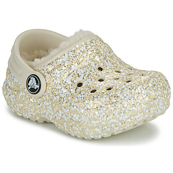 Čevlji  Deklice Cokli Crocs Classic Lined Glitter Clog T Bež / Pozlačena