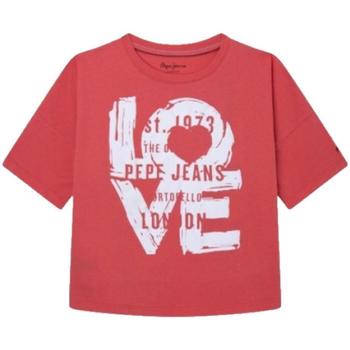 Oblačila Deklice Majice s kratkimi rokavi Pepe jeans  Rdeča