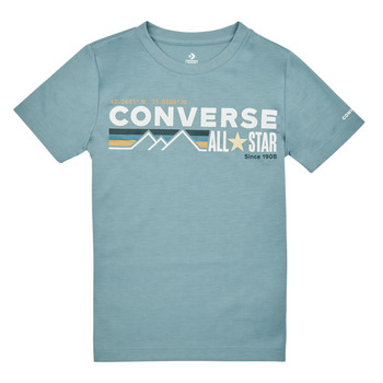 Oblačila Dečki Majice s kratkimi rokavi Converse WORDMARKCHESTSTRIPE Modra