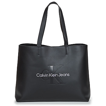Torbice Ženske Nakupovalne torbe Calvin Klein Jeans SCULPTED SLIM TOTE34 MONO Črna