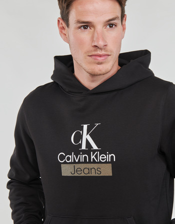 Calvin Klein Jeans STACKED ARCHIVAL HOODY Črna