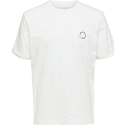 Oblačila Moški Majice & Polo majice Selected Logo Print T-Shirt - Cloud Dancer Bela
