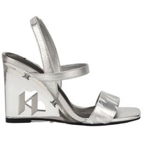 Čevlji  Ženske Sandali & Odprti čevlji Karl Lagerfeld KL34610 ICE WEDGE Srebrna