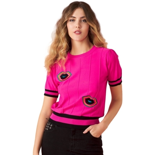 Oblačila Ženske Puloverji Minueto Knit Kiss - Pink Rožnata