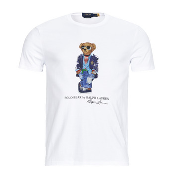 Oblačila Moški Majice s kratkimi rokavi Polo Ralph Lauren T-SHIRT AJUSTE EN COTON REGATTA BEAR Bela