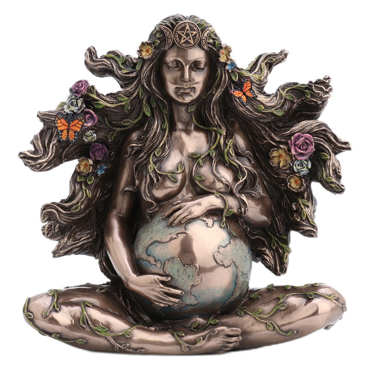 Dom Kipci in figurice Signes Grimalt Figura Boginja Gaia-Madre Srebrna
