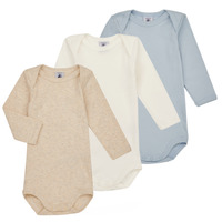 Oblačila Otroci Pižame & Spalne srajce Petit Bateau BODY US ML PASTEL PACK X3 Modra / Bela / Bež