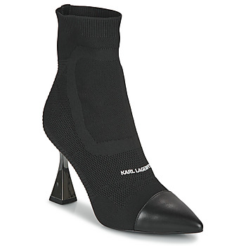 Karl Lagerfeld DEBUT Mix Knit Ankle Boot Črna