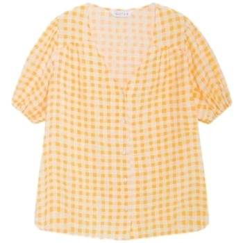 Oblačila Ženske Topi & Bluze Compania Fantastica COMPAÑIA FANTÁSTICA Shirt 11053 - Golden Vichy Rumena