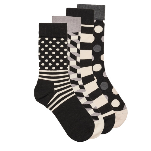 Dodatki  Dokolenke Happy socks CLASSIC BLACK Črna / Bela