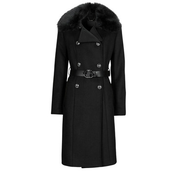 Oblačila Ženske Plašči Guess PATRICE BELTED COAT Črna