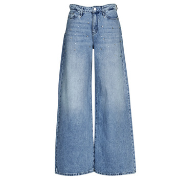 Oblačila Ženske Jeans flare Karl Lagerfeld EMBELLISHED WIDE LEG DENIM Modra