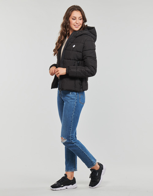 Superdry HOODED SPIRIT SPORTS PUFFER Črna