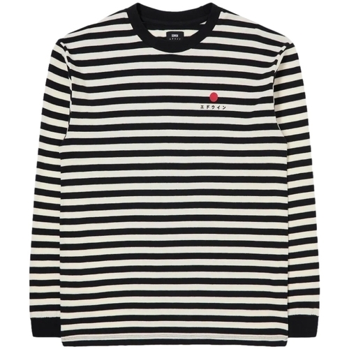 Oblačila Moški Majice & Polo majice Edwin Basic Stripe T-Shirt LS - Black/White Večbarvna