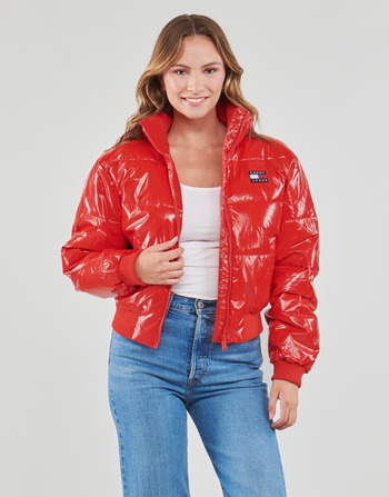 Tommy Jeans TJW BADGE GLOSSY PUFFER Rdeča