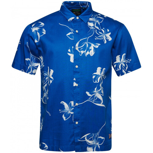 Oblačila Moški Srajce z dolgimi rokavi Superdry Vintage hawaiian s/s shirt Modra